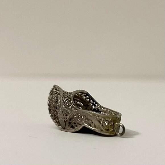 Vintage Shoe Clog Charm Filigree Pendant - Picture 2 of 14